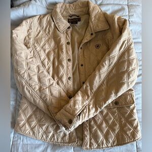 Ariat Women’s Quilted Jacket – Size Medium – Beige/Tan – Western Style